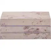 Salem Decorative Box in White Burl Wood & Satin Nickel