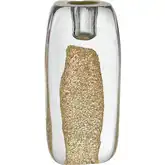 Sally Candleholder in Clear Blown Glass & Gold