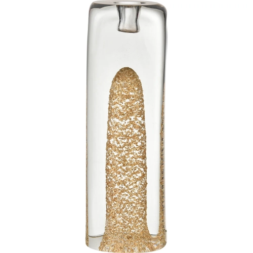 Sally Candleholder in Clear Blown Glass & Gold