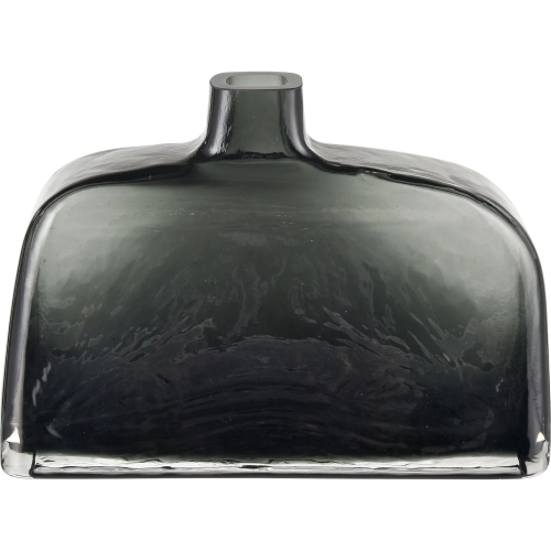 Sellen Vase in Smoke Gray & Black Glass