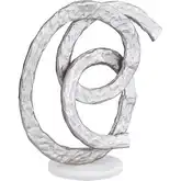 Sherman Sculpture in Silver Aluminum & White Marble