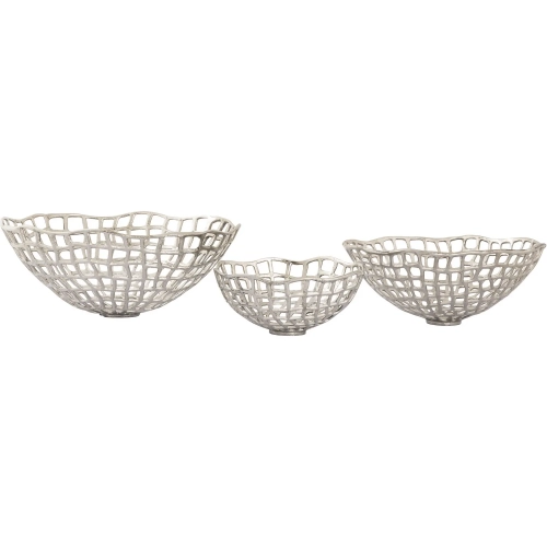 Shore Weave Basket 3 Piece Set in Nickel Aluminum