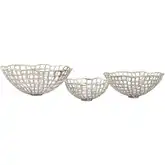 Shore Weave Basket 3 Piece Set in Nickel Aluminum