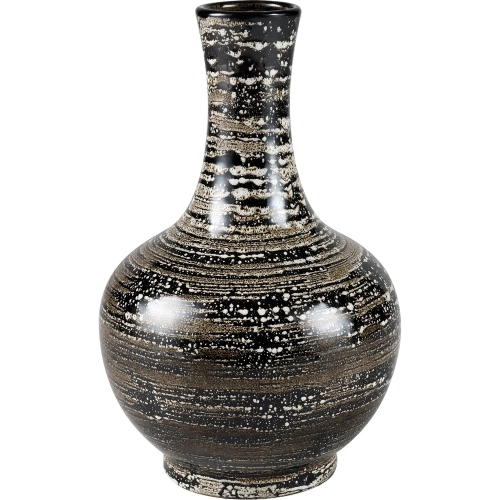 Simone Vase in Black, Brown & White Ceramic