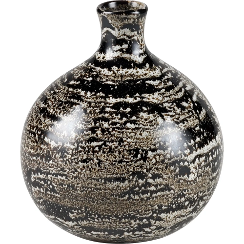 Simone Vase in Black, Brown & White Ceramic