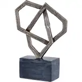 Spade Sculpture in Distressed Antique Bronze & Dark Gray Marble