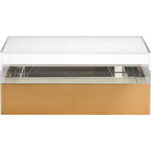 Split Decorative Box in Brass, Mirror & Clear Acrylic