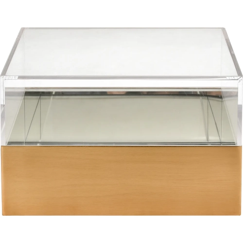 Split Decorative Box in Brass, Mirror & Clear Acrylic