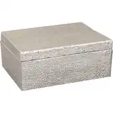 Square Linen Texture Decorative Box in Antique Nickel Aluminum
