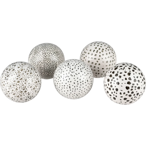 Stassi Orbs in Set of 5 in White & Black Ceramic