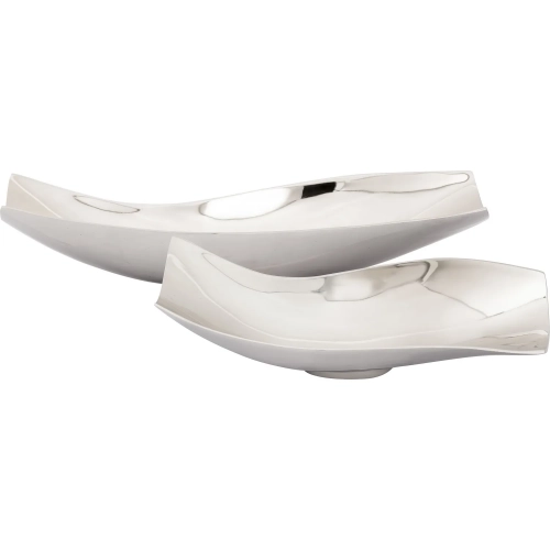 Sway Decorative Bowl 2 Piece Set in Polished Silver