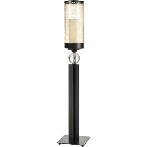 Tall Guy Candleholder in Dark Bronze, Crystal & Amber Seeded Glass