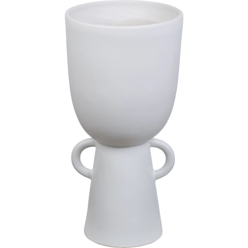 Talus Vase in Matte White Earthenware