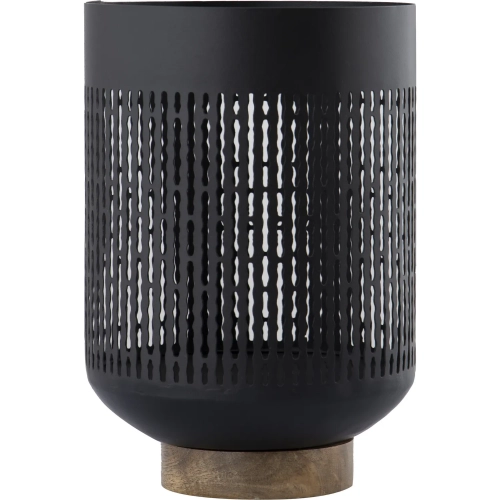 Terrell Hurricane in Matte Black Aluminum & Mango Wood