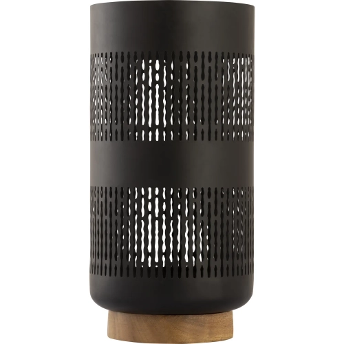 Terrell Hurricane in Matte Black Aluminum & Mango Wood