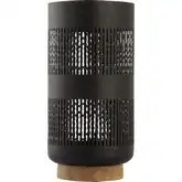 Terrell Hurricane in Matte Black Aluminum & Mango Wood