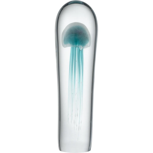 Threads Sculpture Clear in Clear & Blue Blown Glass