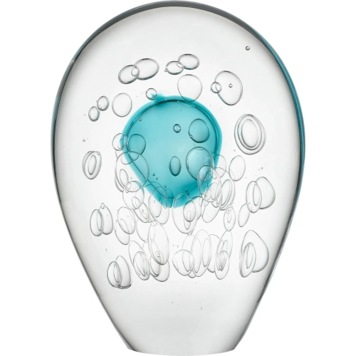 Threads Sculpture Clear in Clear & Blue Blown Glass