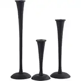 Trumpet Candleholder 3 Piece Set in Aged Black Aluminum