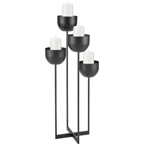Tulip Candleholder in Matte Black Iron
