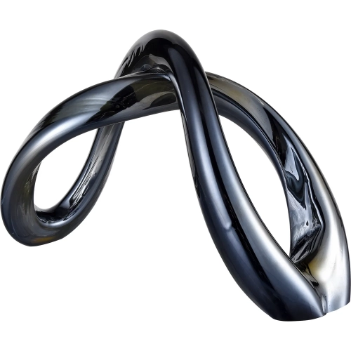 Twisted Decorative Sculpture in Pearlescent Blown Glass