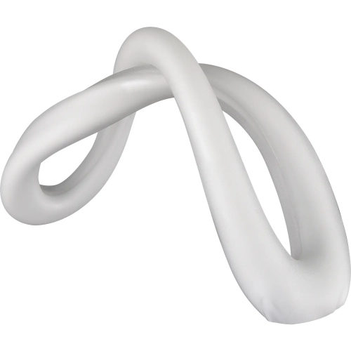 Twisted Decorative Sculpture in White Blown Glass