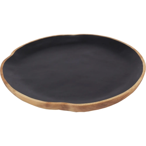 Weller Decorative Plate in Black & Natural Wood