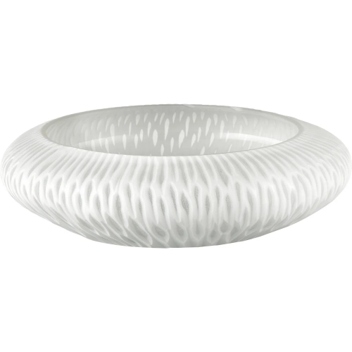 Wendy Decorative Bowl in White Frosted Glass