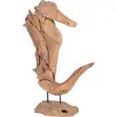 Whinny Seahorse Sculpture in Natural Teak