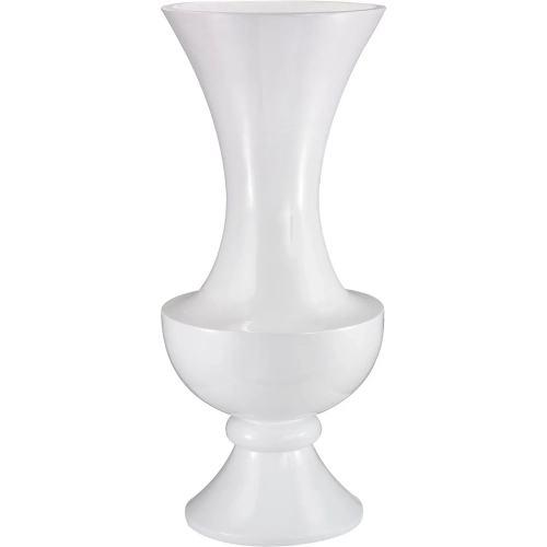 Wide Urn Vase in Gloss White Fiberglass