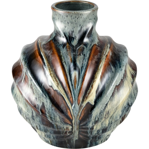 Kelly Vase in Blue & Multicolor Reactive Earthenware