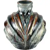 Kelly Vase in Blue & Multicolor Reactive Earthenware