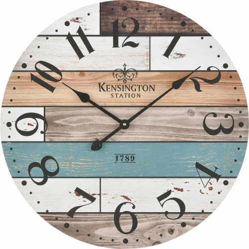 Herrera Wall Clock in Multicolor Wood