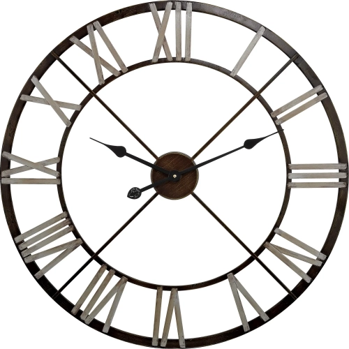 Open Centre Wall Clock in Bronze & Black Iron