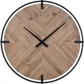 Schiller Wall Clock in Natural Light Oak & Black Iron