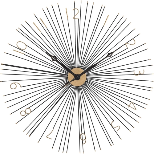 Shockfront Wall Clock in Black & Gold Iron