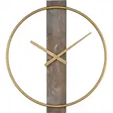 Tournai Wall Clock in Gray Washed Wood & Gold