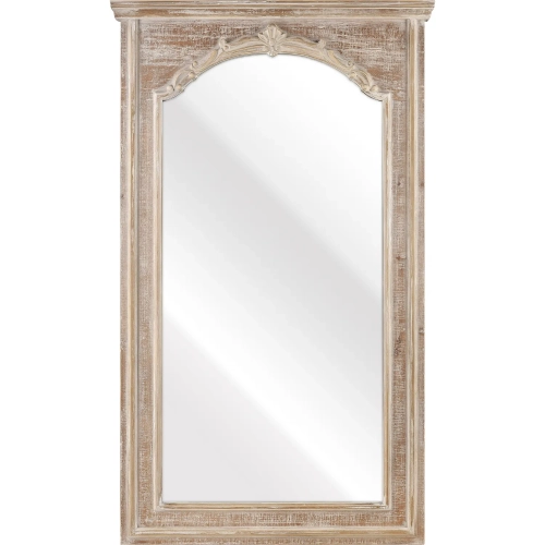 Alfred Mirror in Distressed Weathered Washed Brown Wood & Mirror