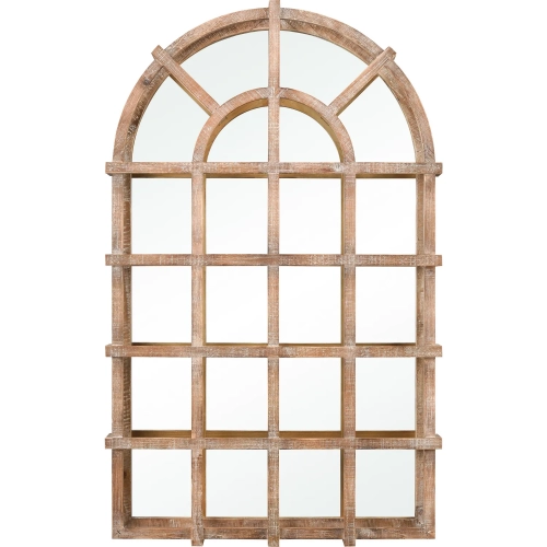 Atherton Wall Mirror in Weathered Brown Wood