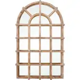 Atherton Wall Mirror in Weathered Brown Wood