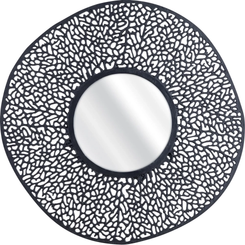 Azoni Wall Mirror in Matte Black Aluminum