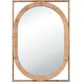 Baarlo Oval Mirror in Natural Rattan