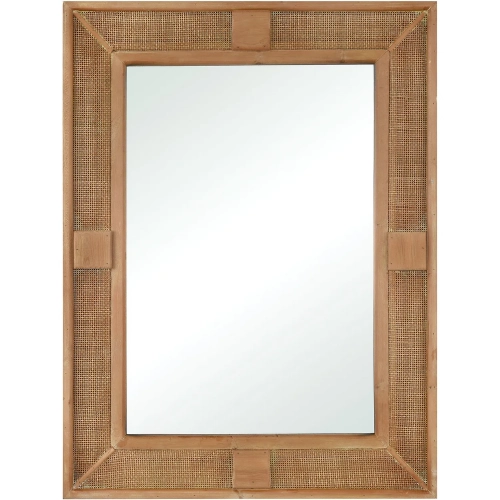 Cabana Wall Mirror in Natural Rattan & Wood