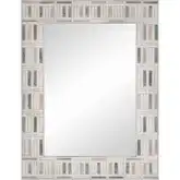 Derse Wall Mirror in Ivory & Multicolor Wood