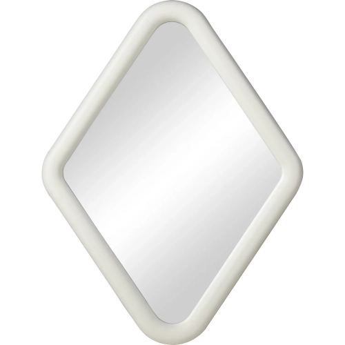 Diamond Wall Mirror in White Wash Wood
