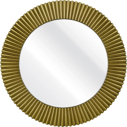Ellipse Round Mirror in Antique Brass