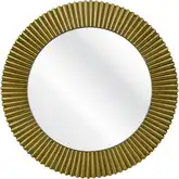Ellipse Round Mirror in Antique Brass