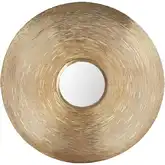 Goldgrass Round Wall Mirror in Brass