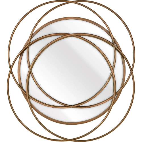Jeno Round Wall Mirror in Brass Aluminum