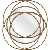 Jeno Round Wall Mirror in Brass Aluminum